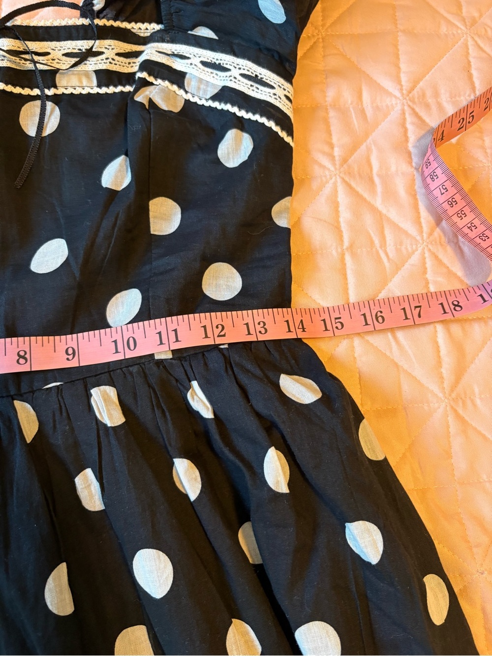 Abercrombie & Fitch Black and White Polka Dot Puff Sleeve Midi Dress - Picture 9 of 9